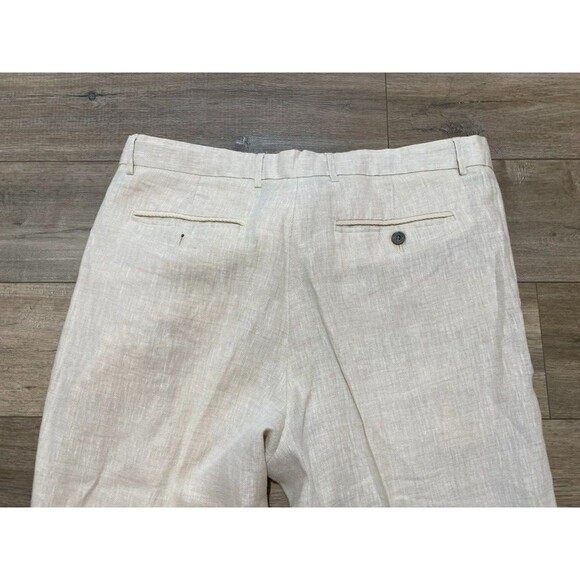Tasso Elba Island 36x32 Beige Beach Resort Straight 100% Linen Mens Pants - Picture 8 of 8